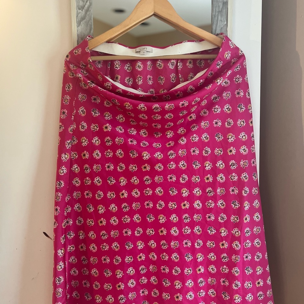 LOFT Pink Midi A-Line Dress for Casual Resort Wear